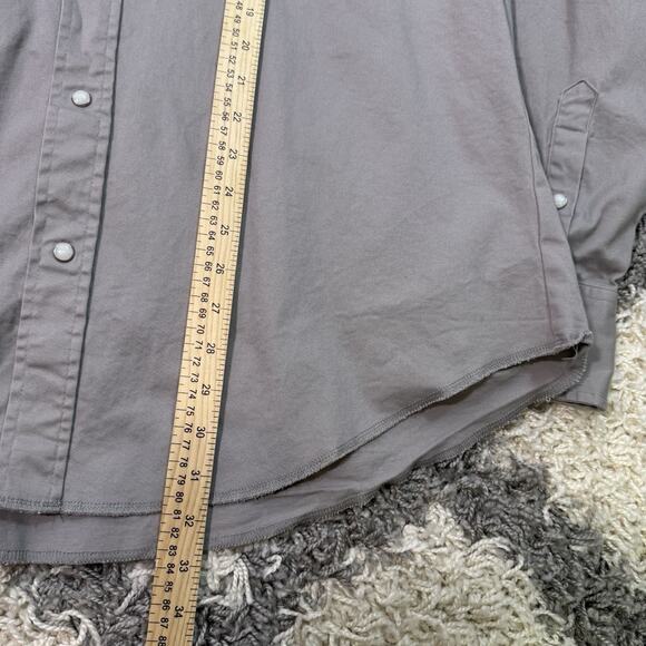 Vintage WRANGLER‎ gray cotton Pearl Snap Button Western long sleeve shirt XL - Picture 5 of 8